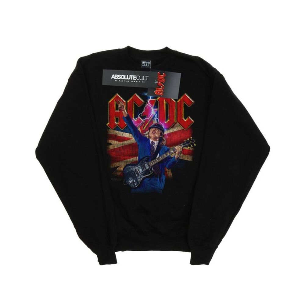 AC/DC Mens Angus Union Flag Lightning Sweatshirt / Black